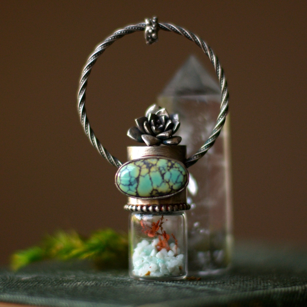 Essential oil rollerball necklace